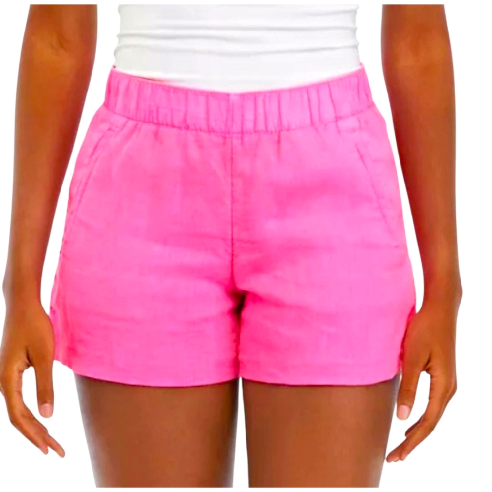 Lilly Pulitzer Lilo Linen Shorts Aura Pink 4″ Inseam Size XL NWT
